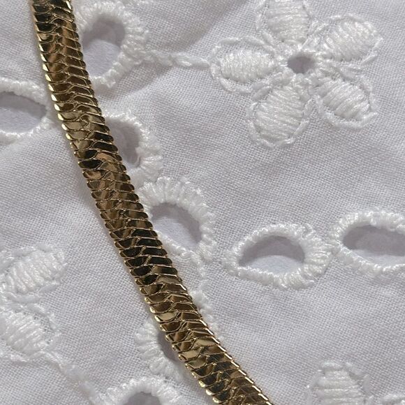 Jennifer Zeuner 14K Yellow Gold Plated Herringbone Hamilton Necklace - Picture 4 of 6